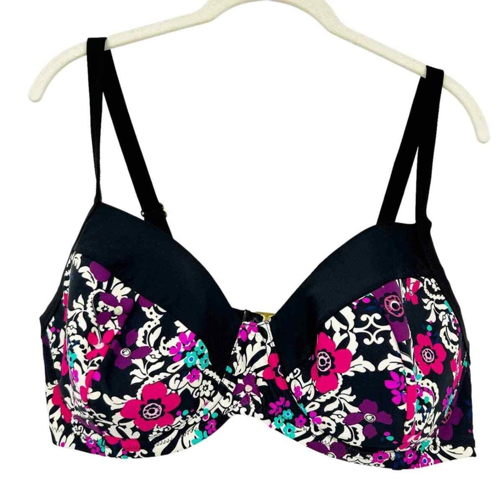 Jessica Simpson plus underwire floral bikini top 0x